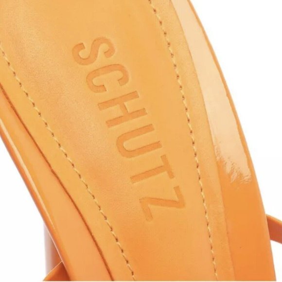 Schutz Cloe Vinyl Open Toe Sz 7B Lace Up Ankle Strap Stiletto High Heel Sandals - Picture 9 of 14